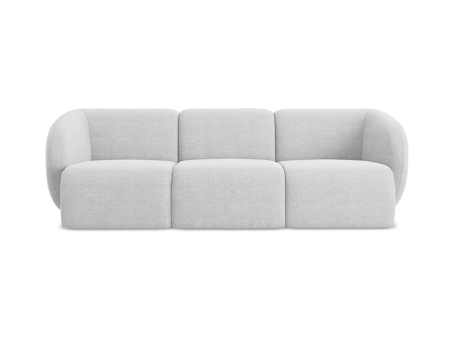 Modulares 3-Sitzer Sofa - - Bouclé - Silber - LANI