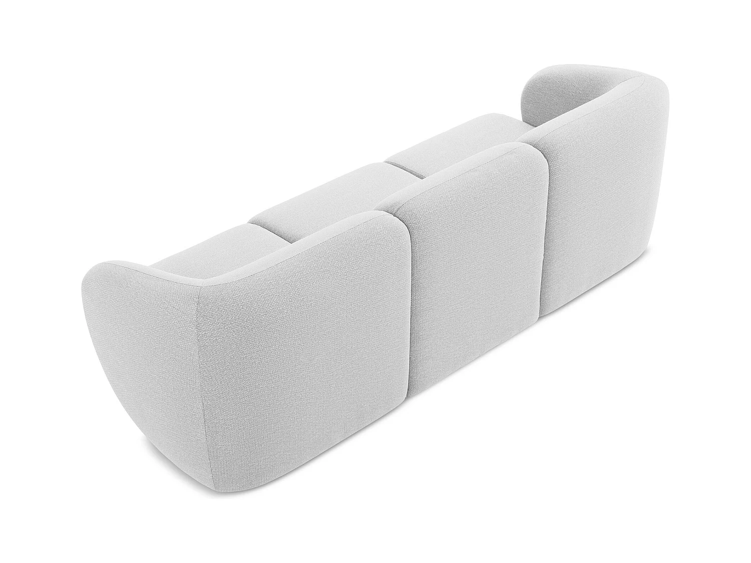 Modulares 3-Sitzer Sofa - - Bouclé - Silber - LANI