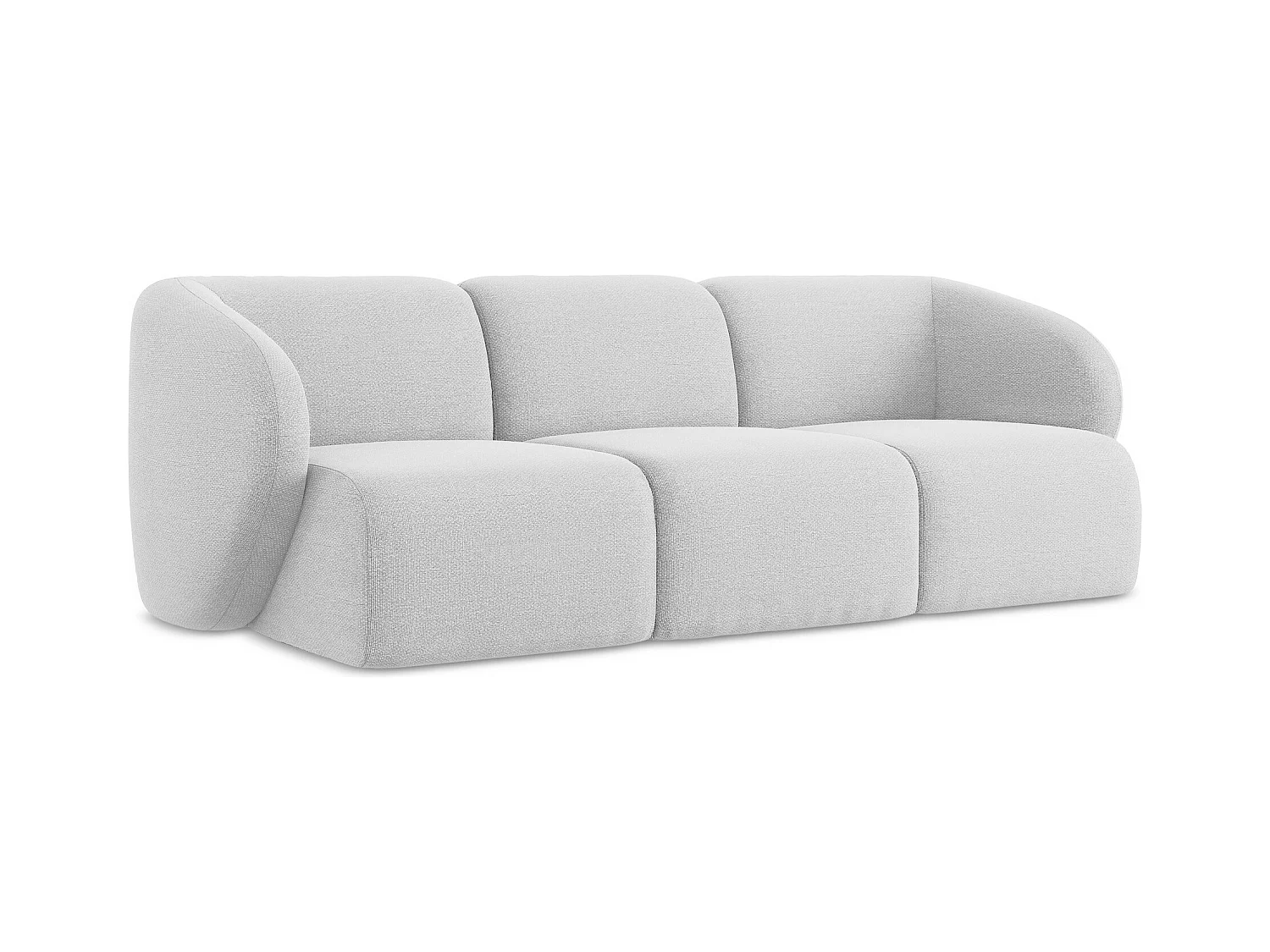 Canapé modulable 3 places en tissu bouclette - argent - LANI