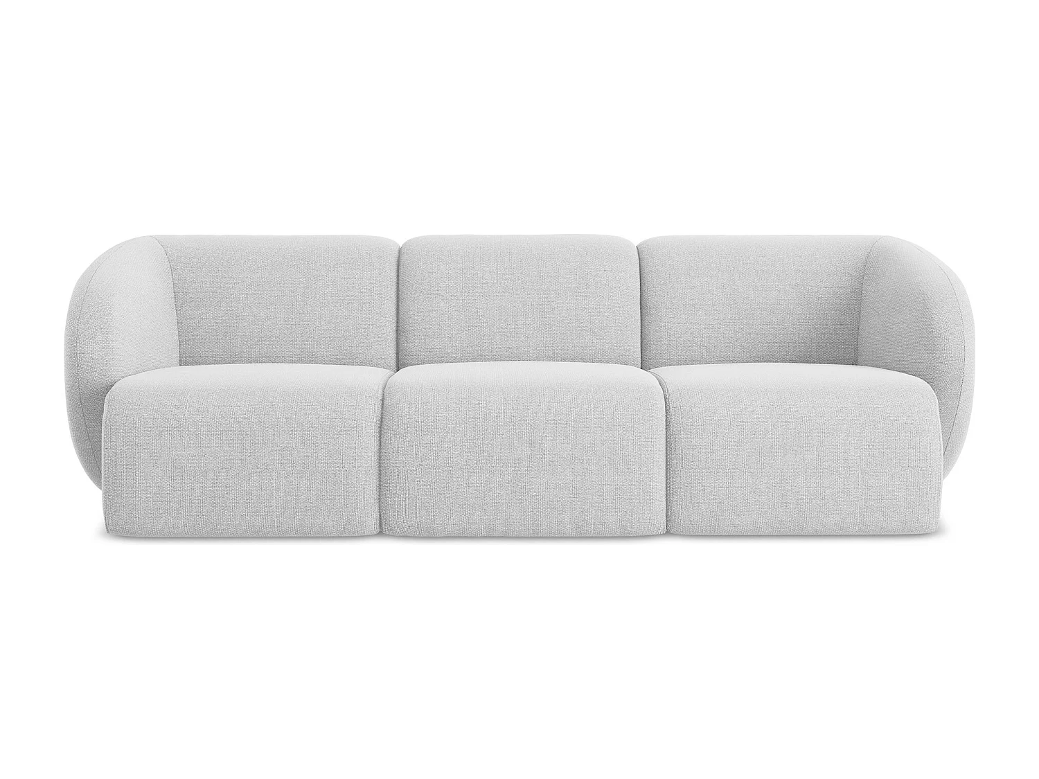 Canapé modulable 3 places en tissu bouclette - argent - LANI