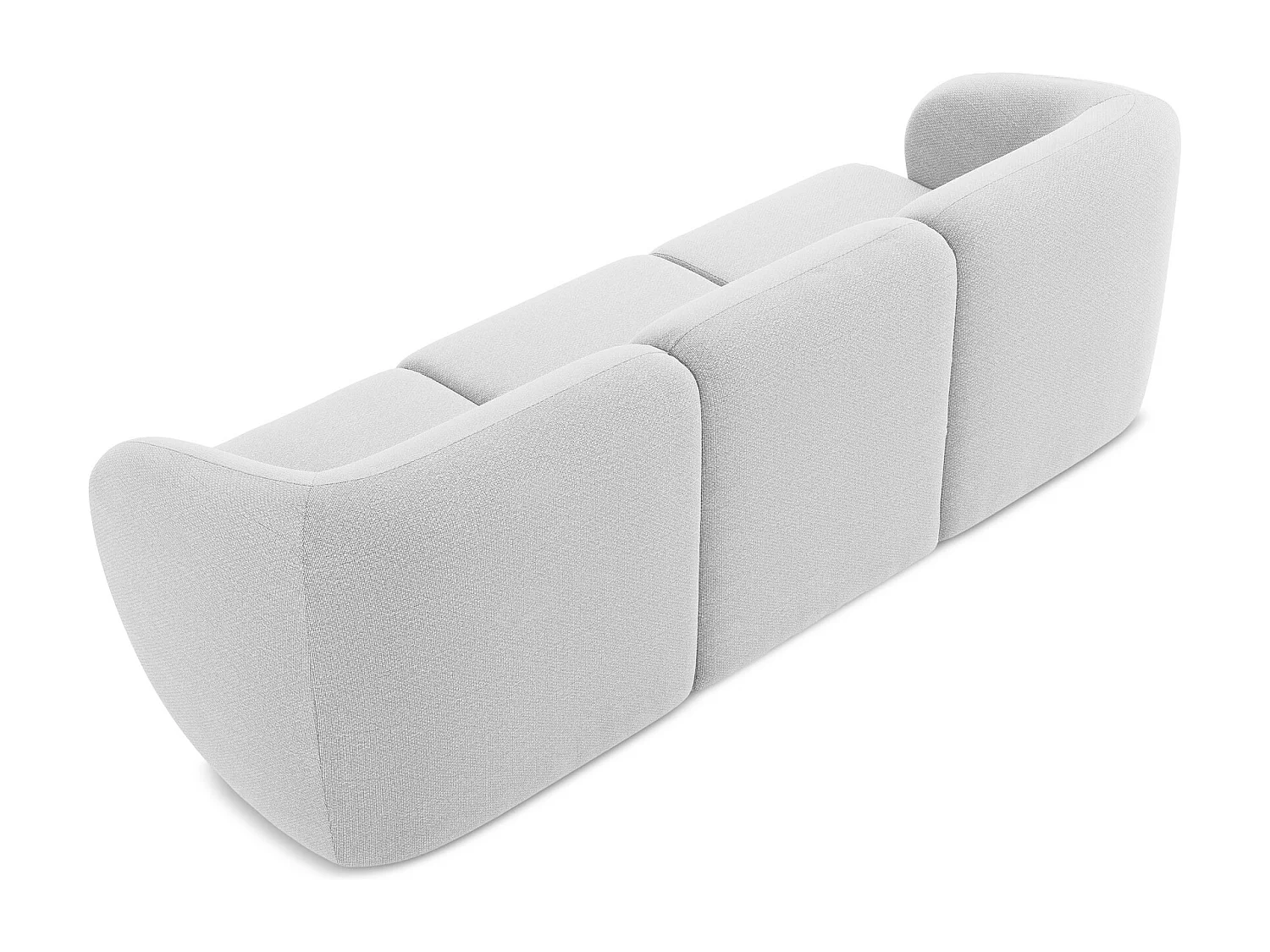 Canapé modulable 3 places en tissu bouclette - argent - LANI