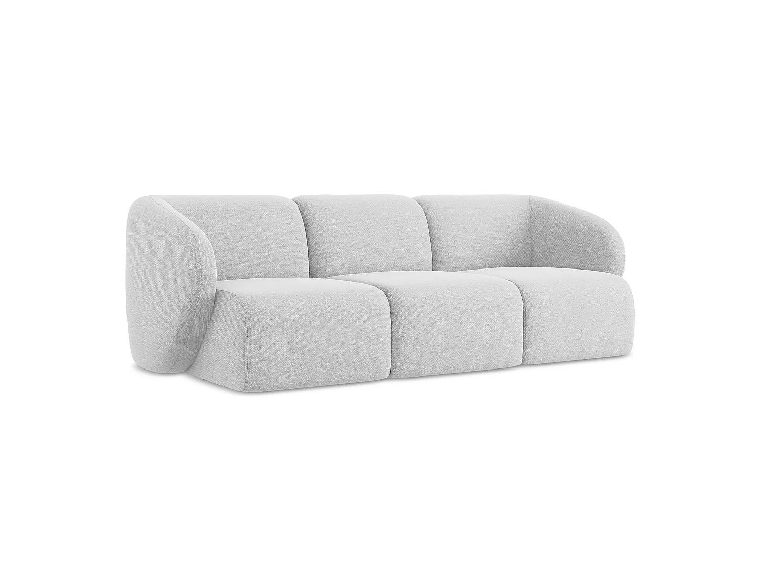 Modulares 3-Sitzer Sofa - - Bouclé - Silber - CERVO