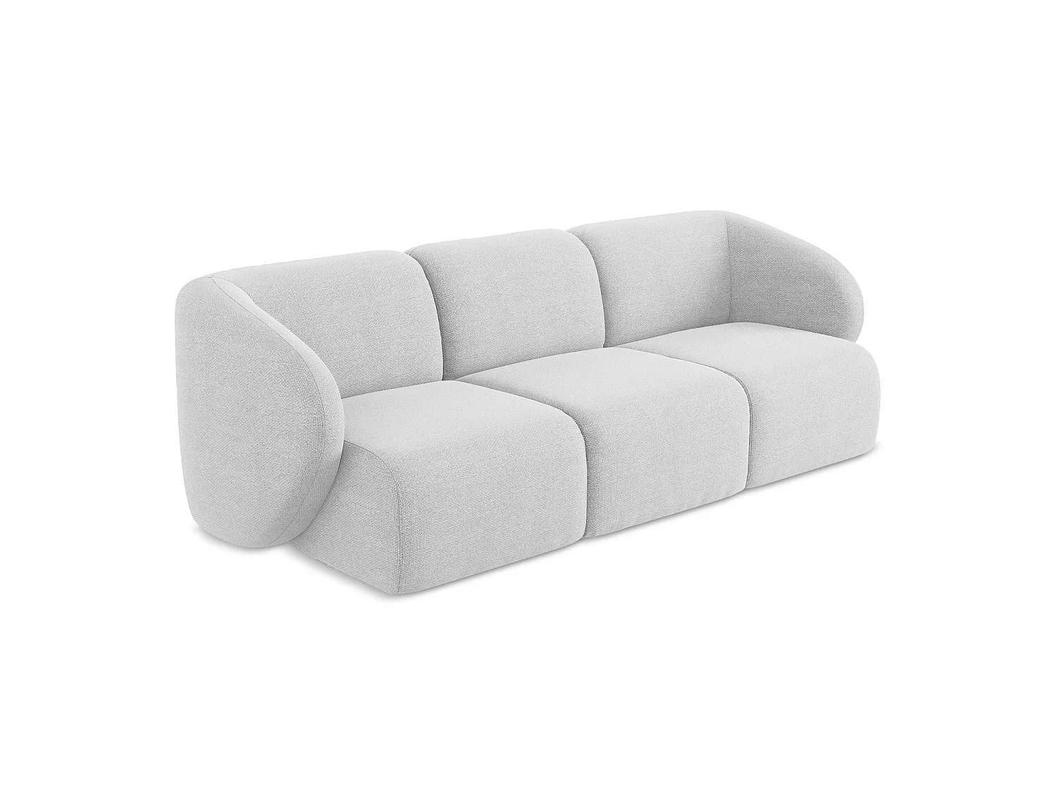 Modulares 3-Sitzer Sofa - - Bouclé - Silber - CERVO
