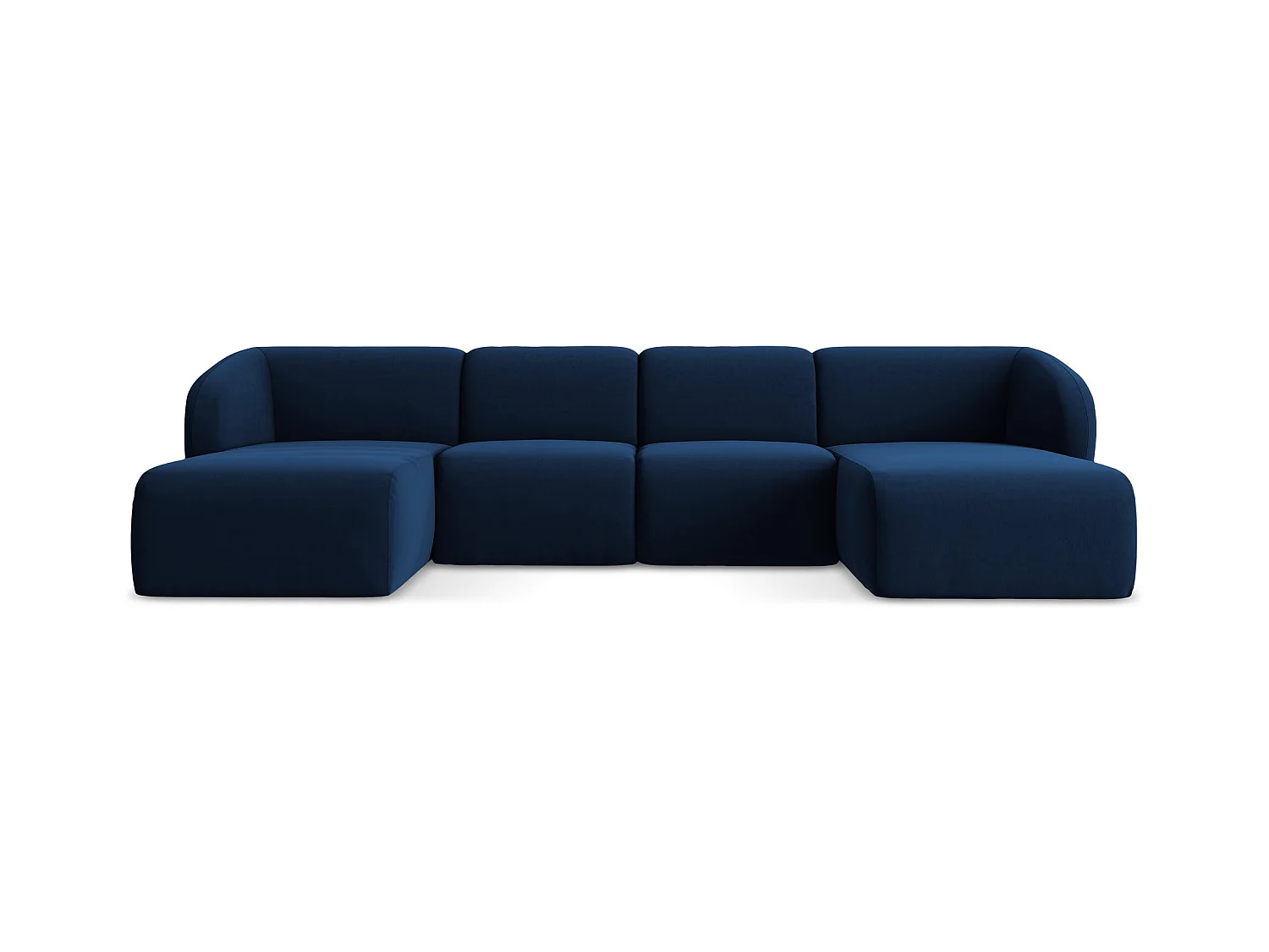 Große Wohnlandschaft - - Samt - Königsblau - LANI