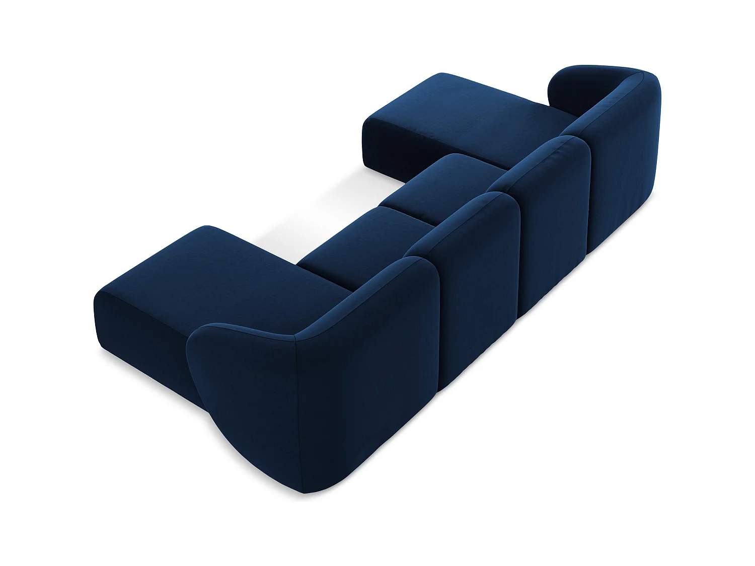 Große Wohnlandschaft - - Samt - Königsblau - LANI