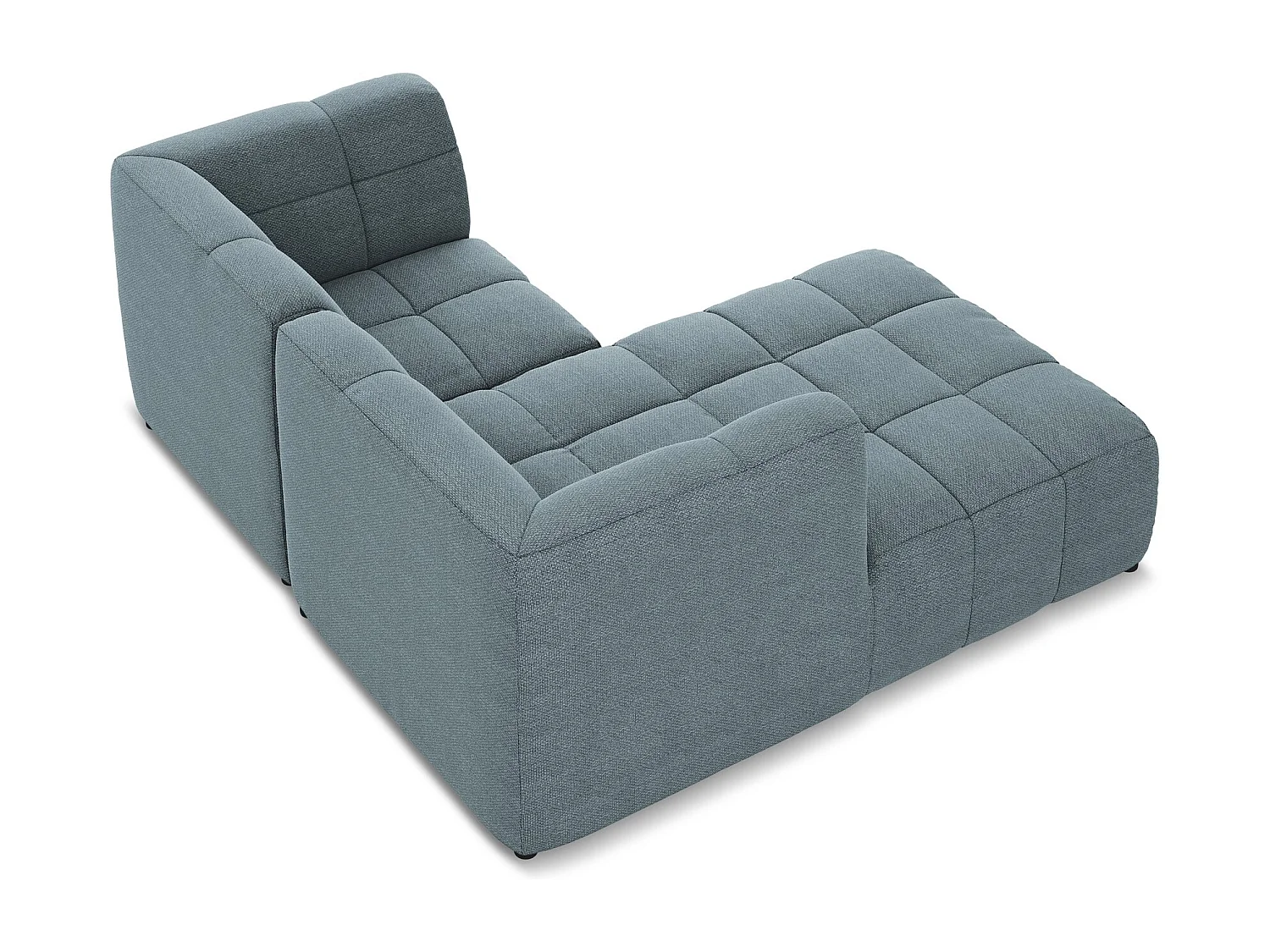 Narożnik lewostronny - z tkaniny bouclé - jeans - ALOHA