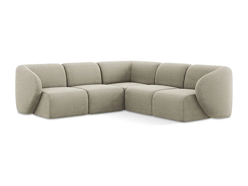 Modulaire hoekbank van taupe bouclé - LANI