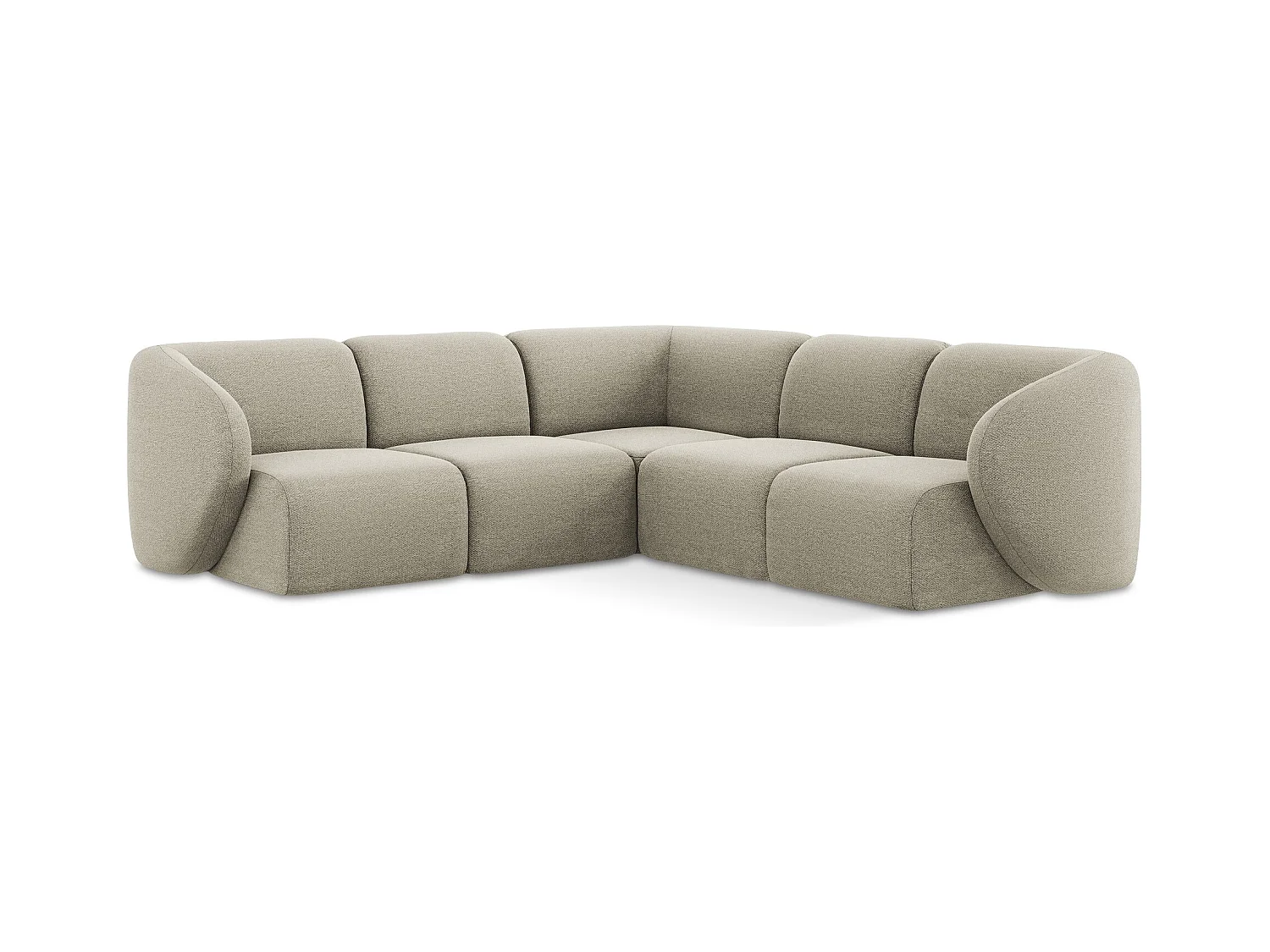 Modulares Ecksofa - - Bouclé - Taupe - LANI