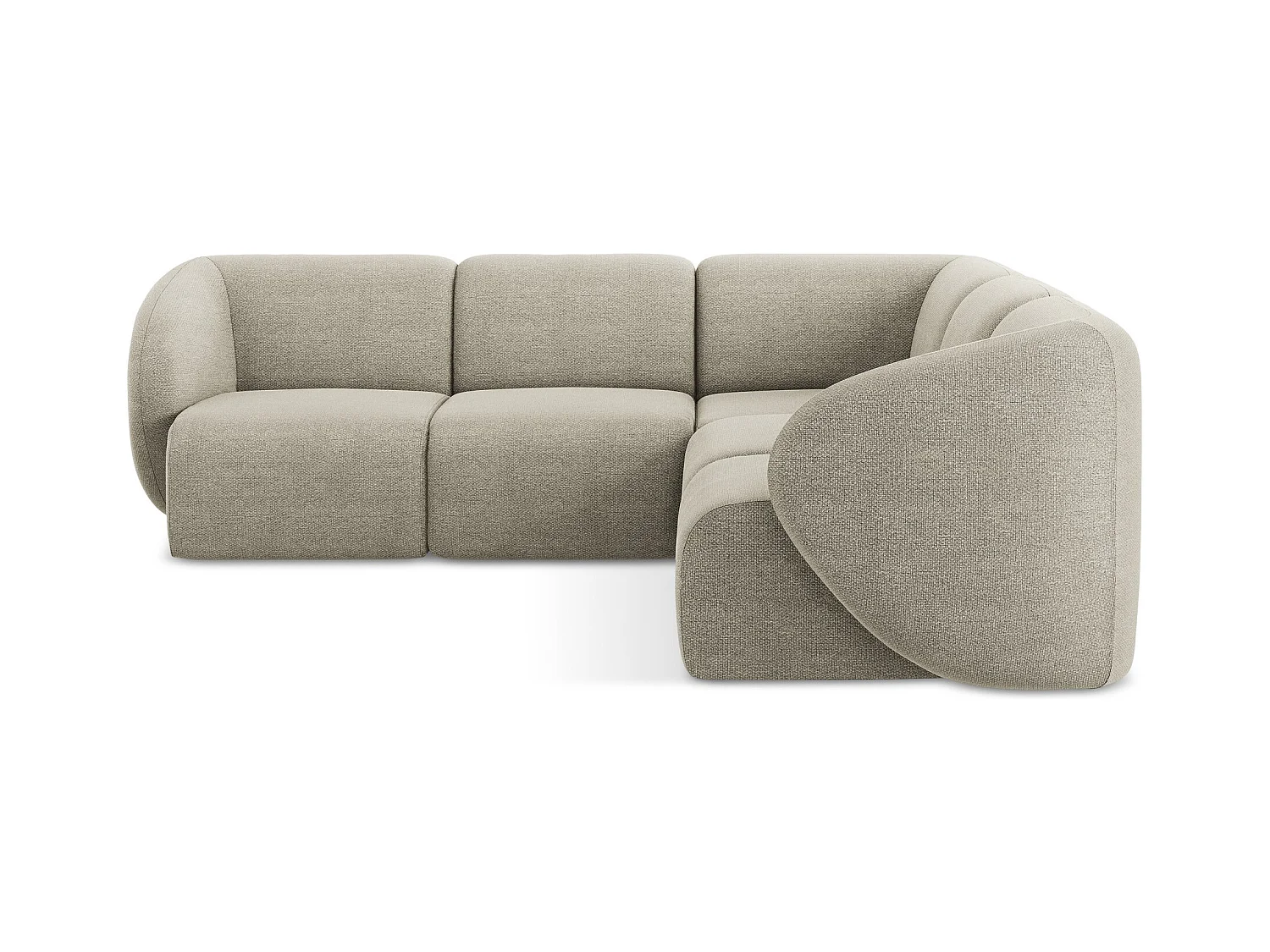 Modulares Ecksofa - - Bouclé - Taupe - LANI