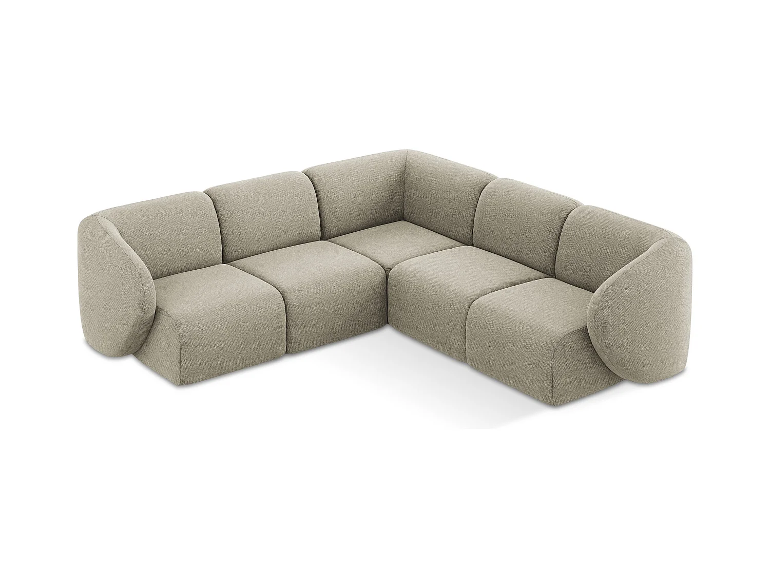 Modulares Ecksofa - - Bouclé - Taupe - LANI