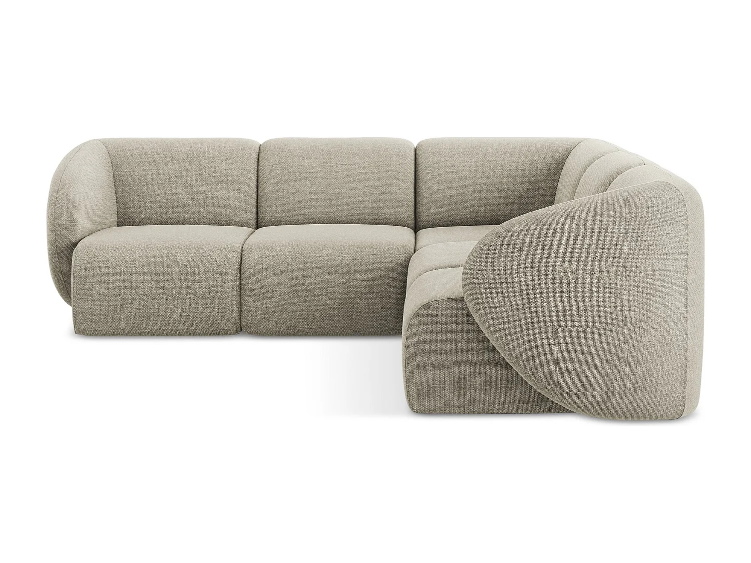 Modulaire hoekbank van taupe bouclé - LANI