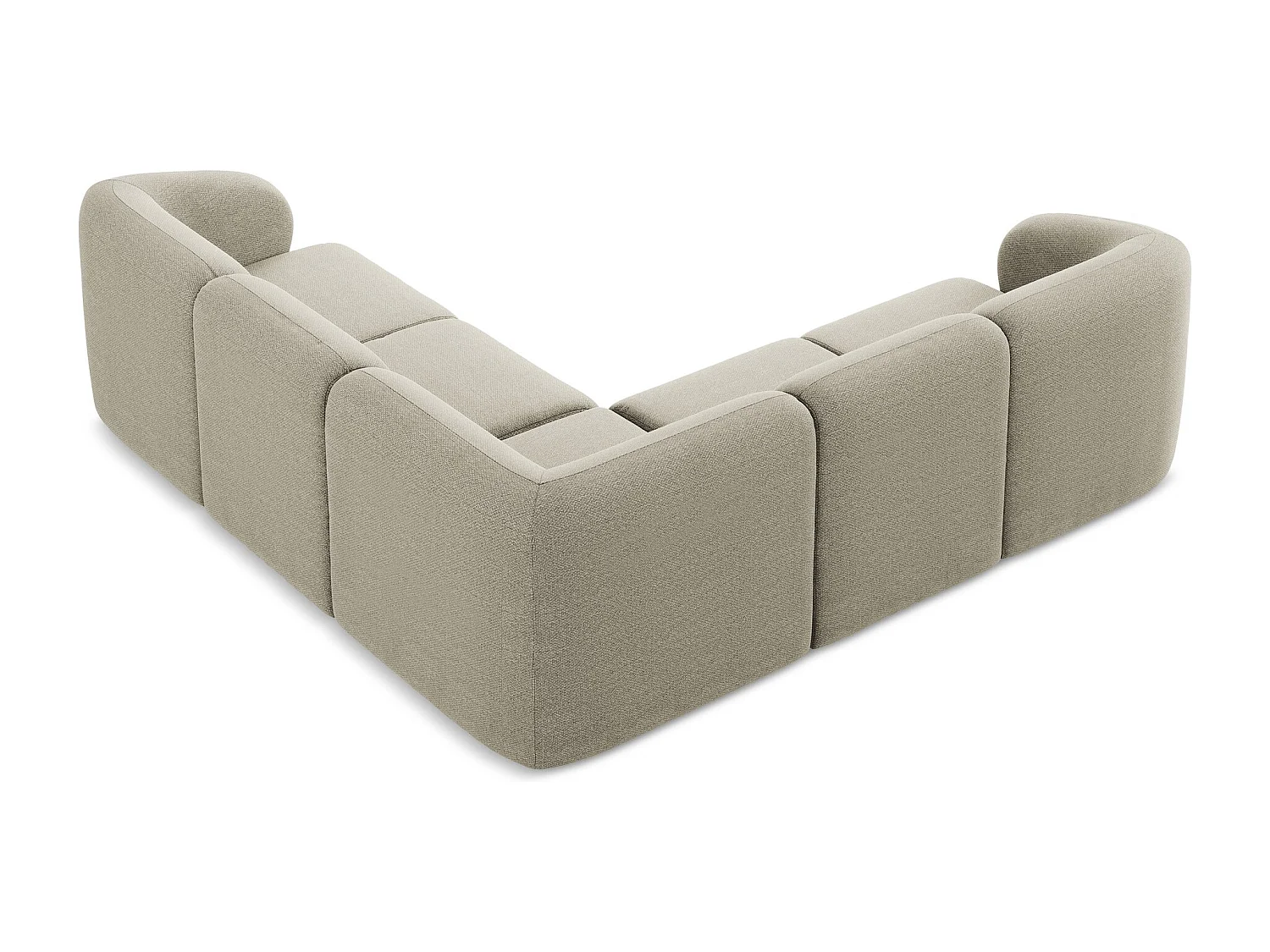 Modulaire hoekbank van taupe bouclé - LANI