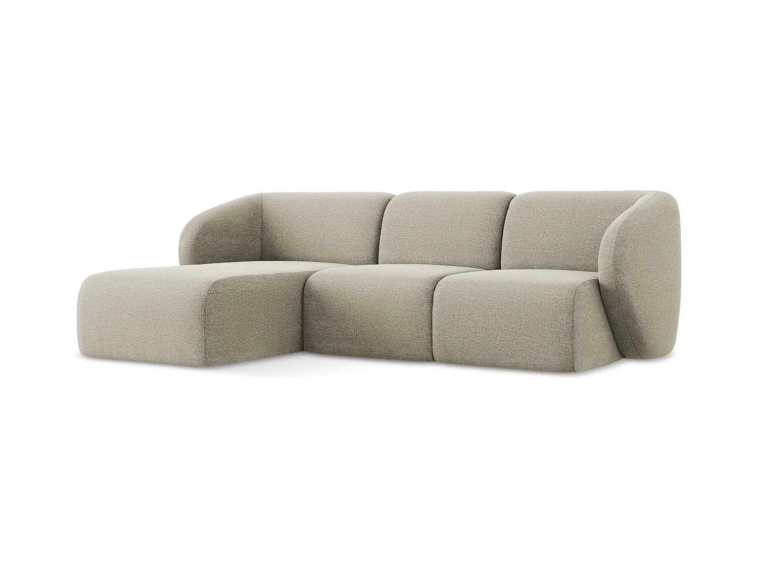 3-Sitzer Modulares Ecksofa - Ecke Links - Bouclé - Taupe - LANI