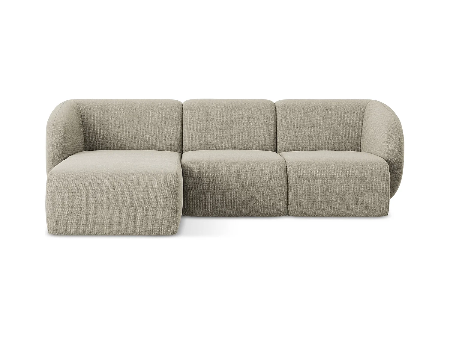 3-Sitzer Modulares Ecksofa - Ecke Links - Bouclé - Taupe - LANI