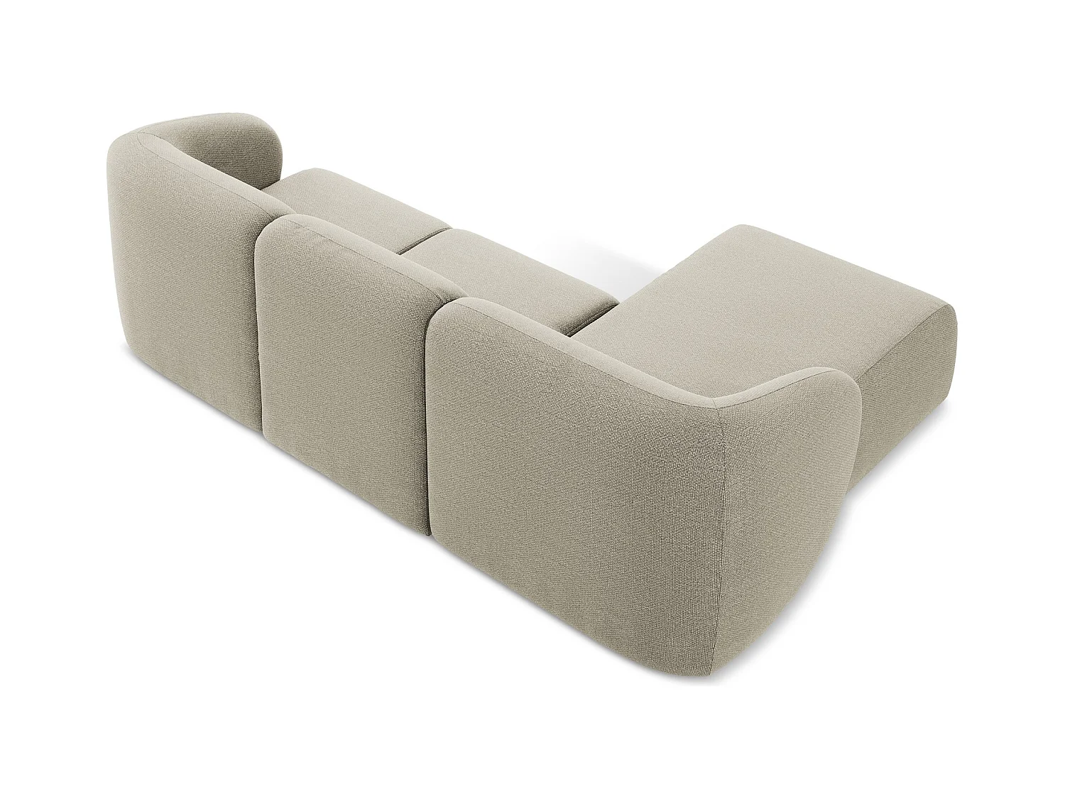 3-Sitzer Modulares Ecksofa - Ecke Links - Bouclé - Taupe - LANI