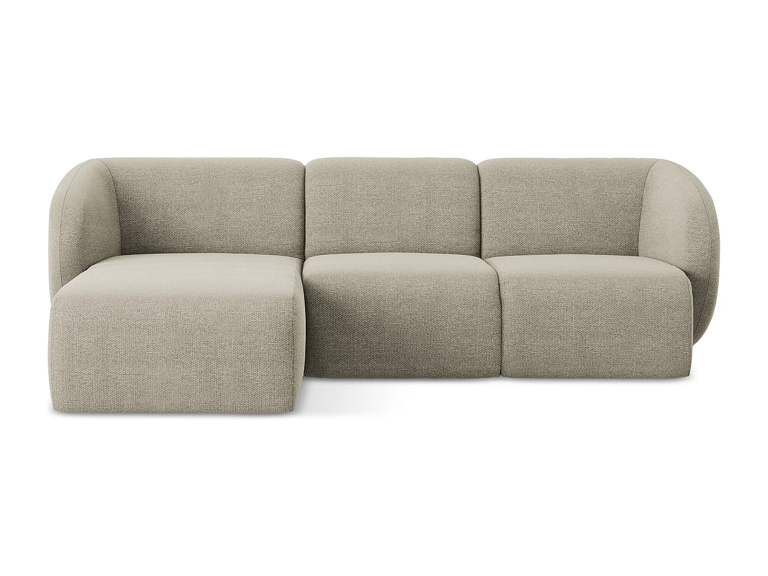 Modulaire hoekbank links van taupe bouclé - LANI