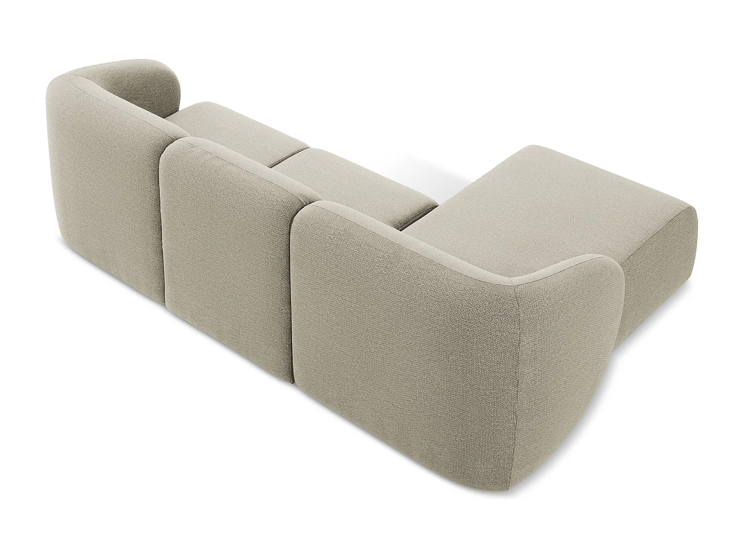 Modulaire hoekbank links van taupe bouclé - LANI