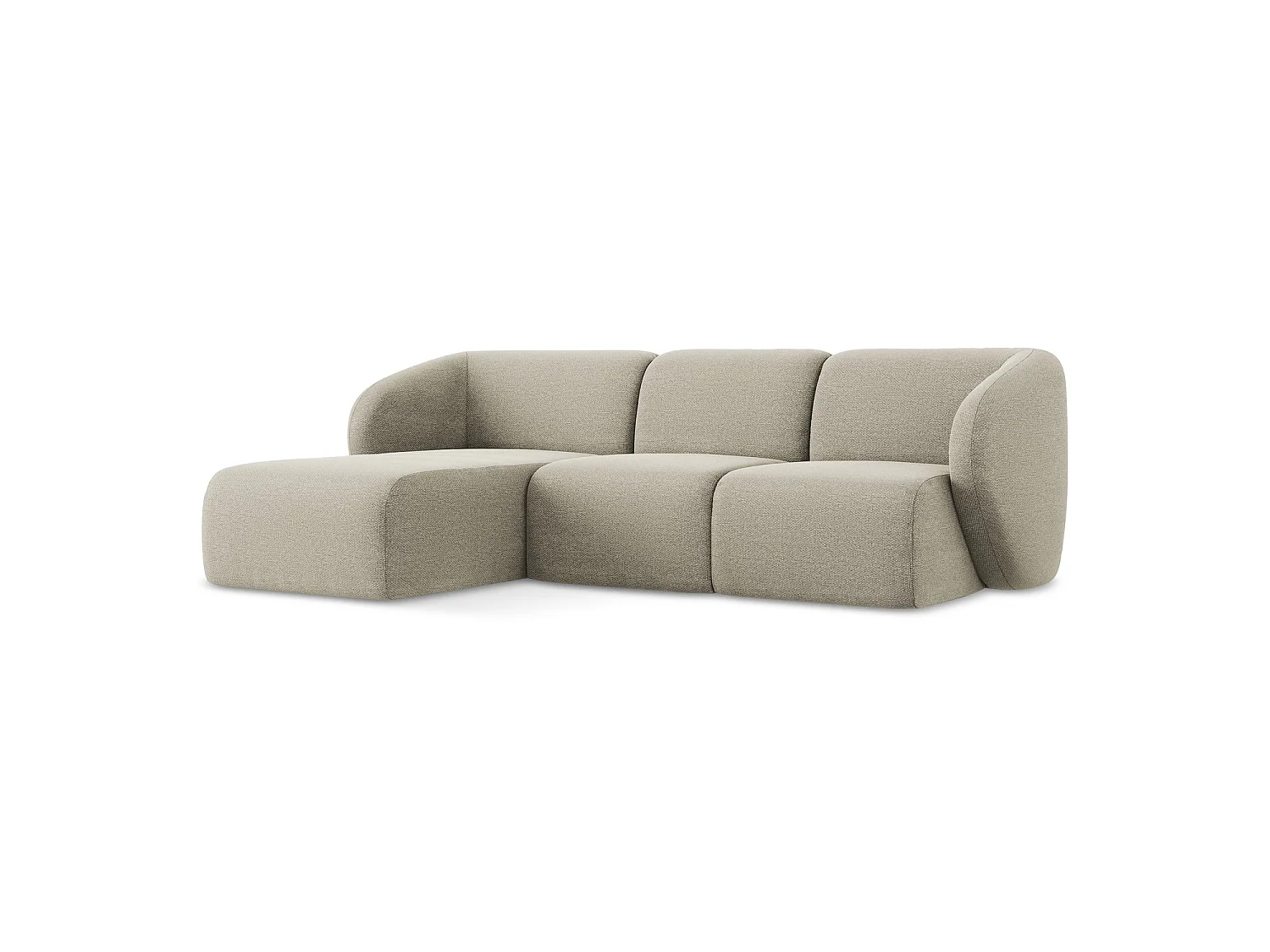 3-Sitzer Modulares Ecksofa - Ecke Links - Bouclé - Taupe - CERVO
