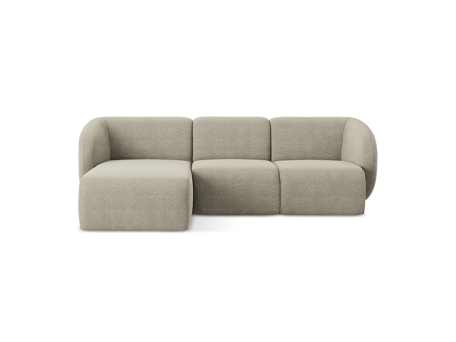 3-Sitzer Modulares Ecksofa - Ecke Links - Bouclé - Taupe - CERVO