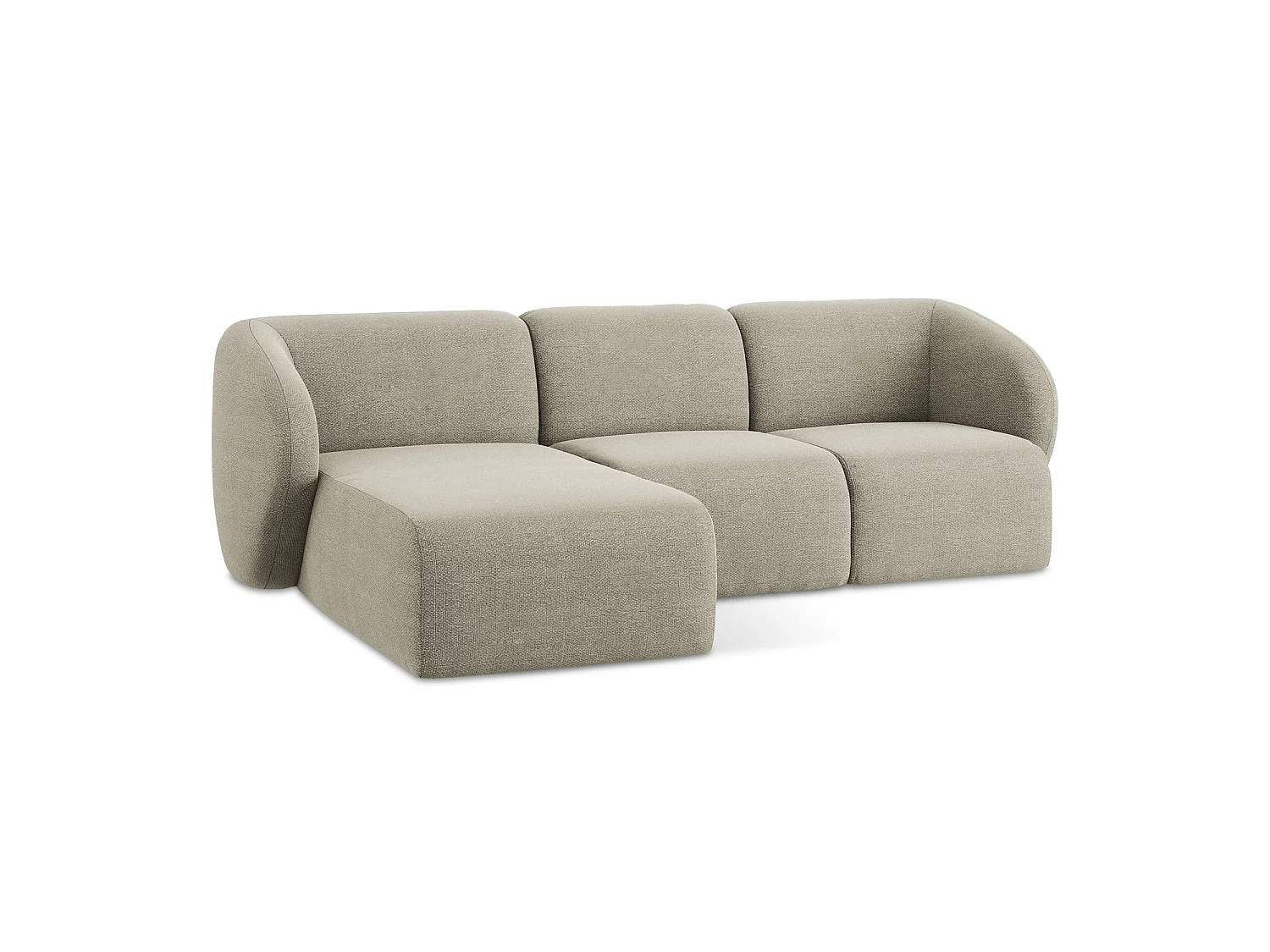 3-Sitzer Modulares Ecksofa - Ecke Links - Bouclé - Taupe - CERVO