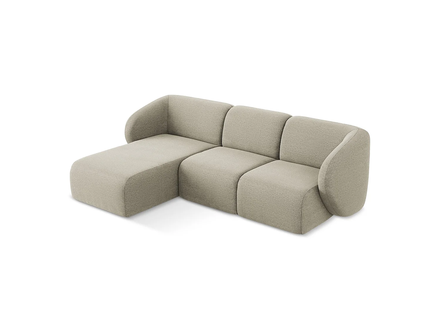 3-Sitzer Modulares Ecksofa - Ecke Links - Bouclé - Taupe - CERVO