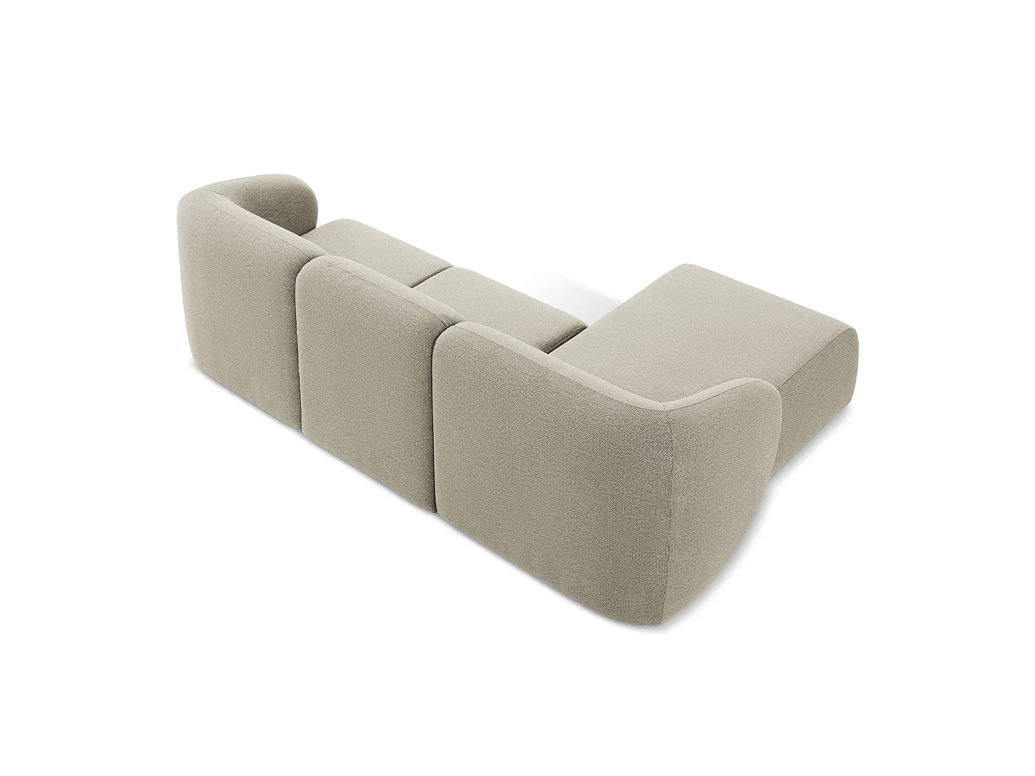 3-Sitzer Modulares Ecksofa - Ecke Links - Bouclé - Taupe - CERVO