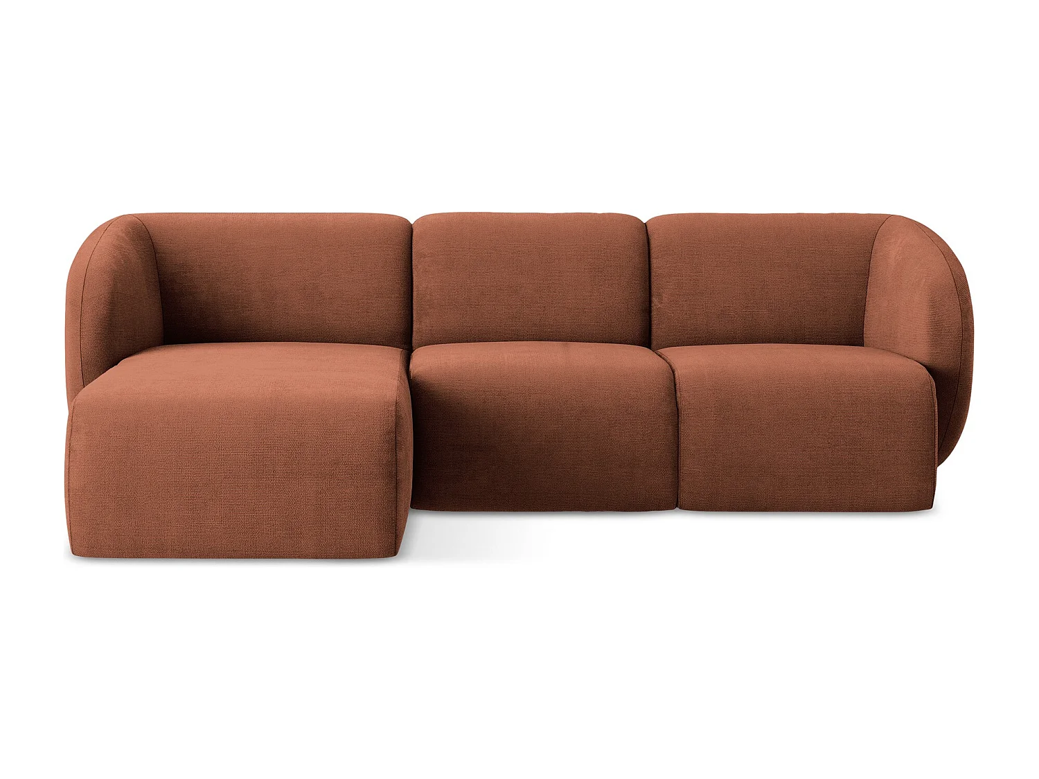 3-Sitzer Modulares Ecksofa - Ecke Links - Chenille - Terrakotta - LANI