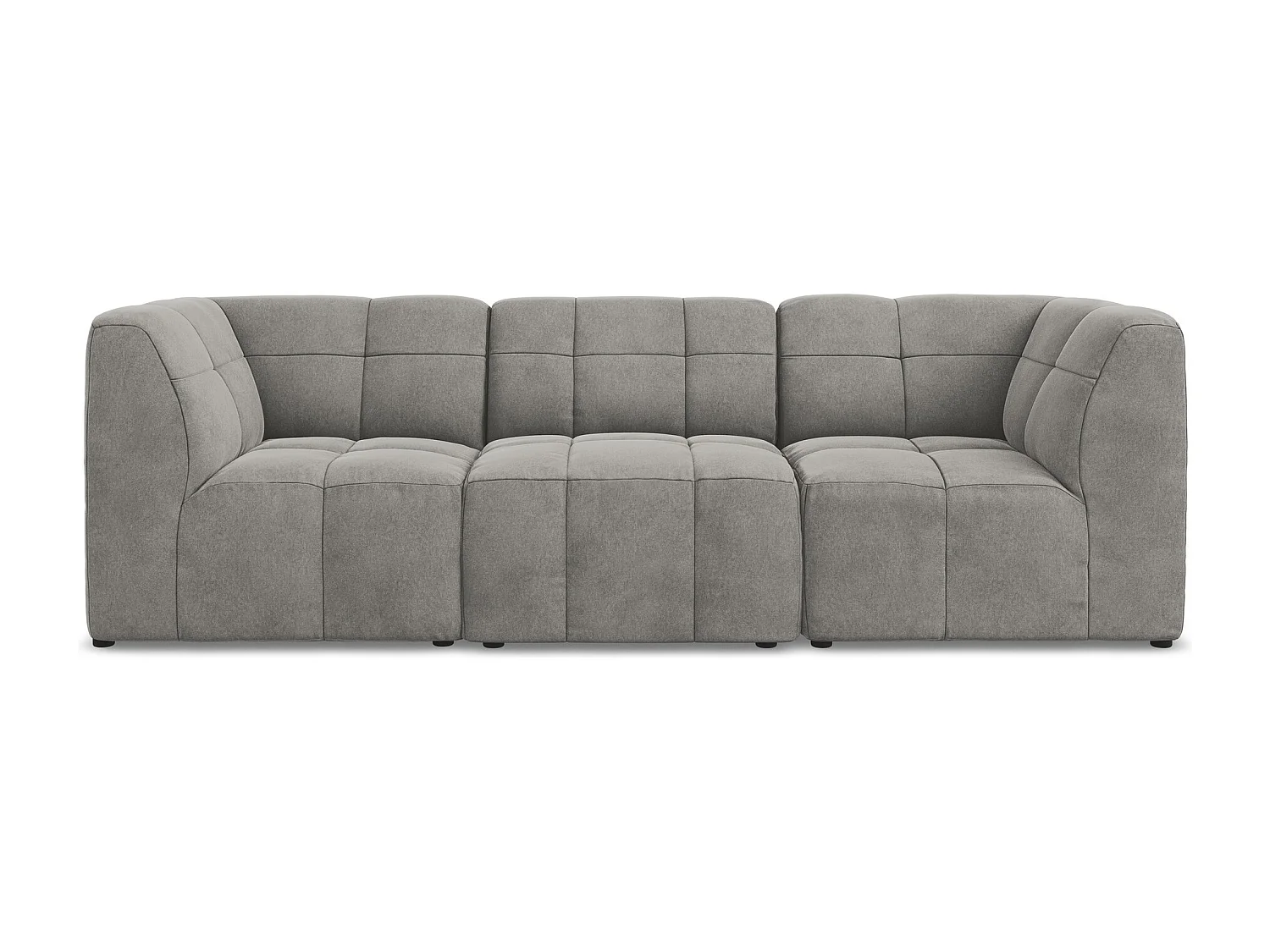 Canapé modulable 3 places en velours - gris - ALOHA