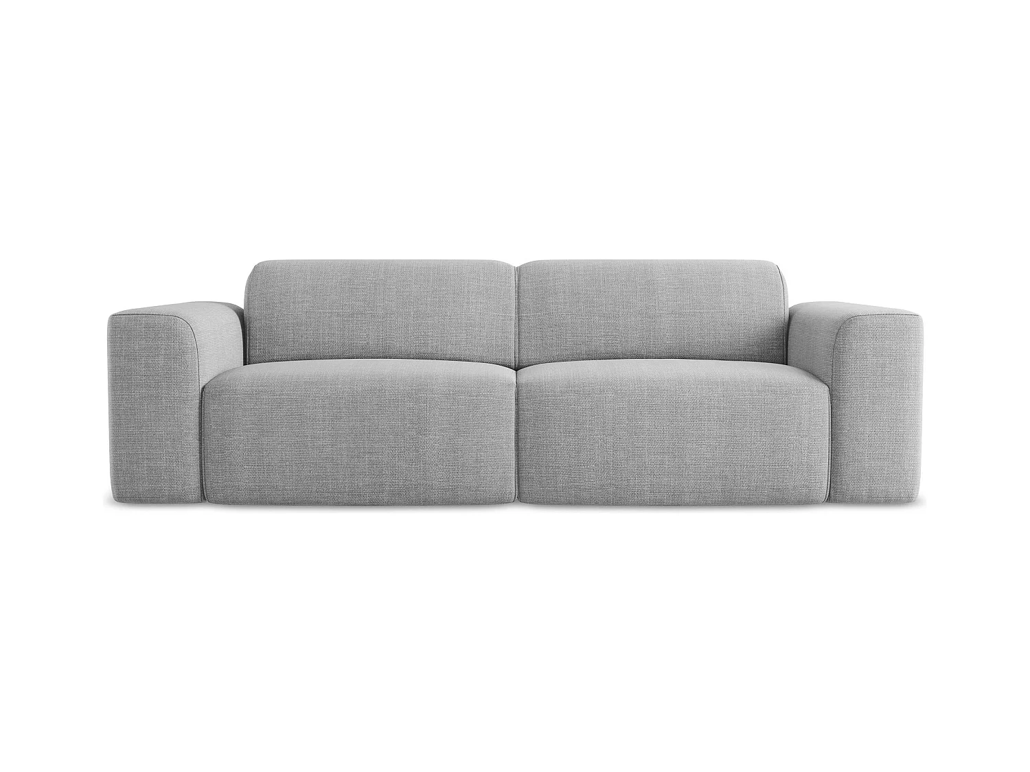 Modulares 3-Sitzer Sofa - - Strukturstoff - Hellgrau - KELI