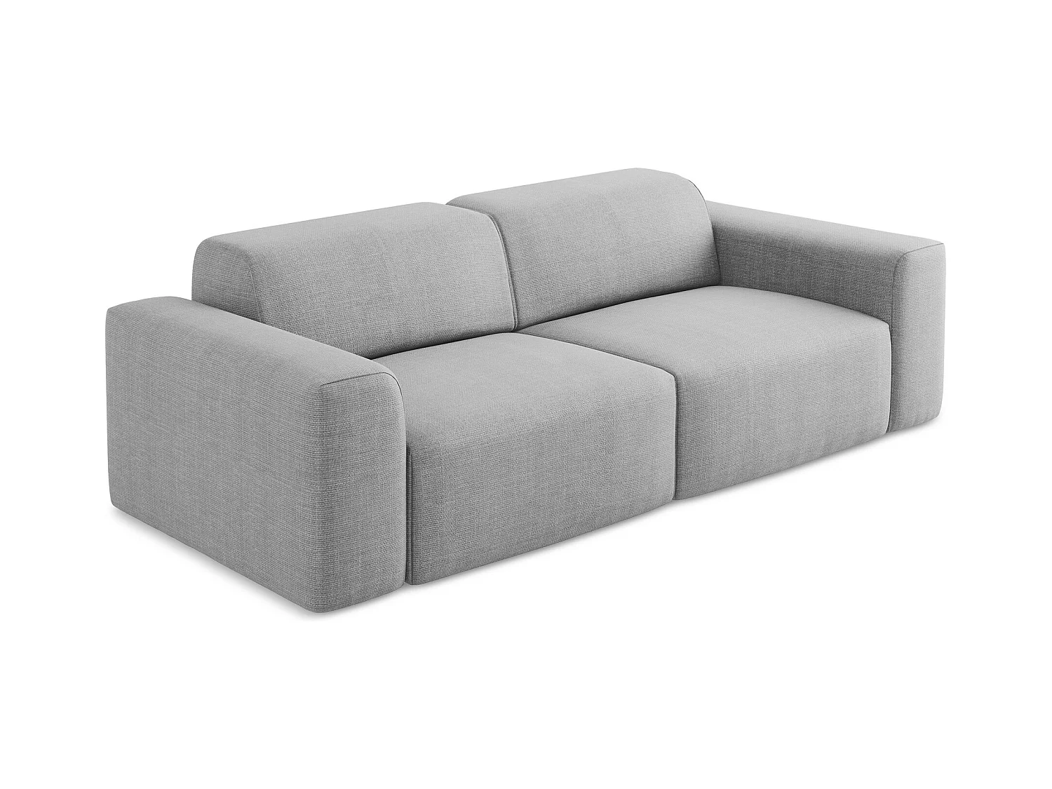 Modulares 3-Sitzer Sofa - - Strukturstoff - Hellgrau - KELI