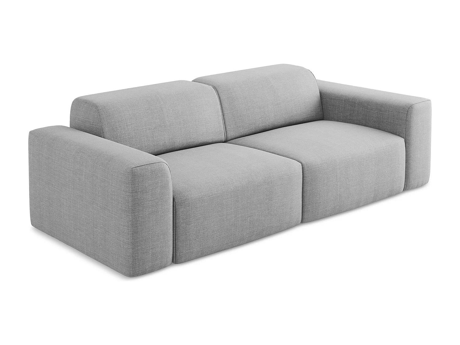 Canapé modulable 3 places en tissu texturé - gris clair - KELI