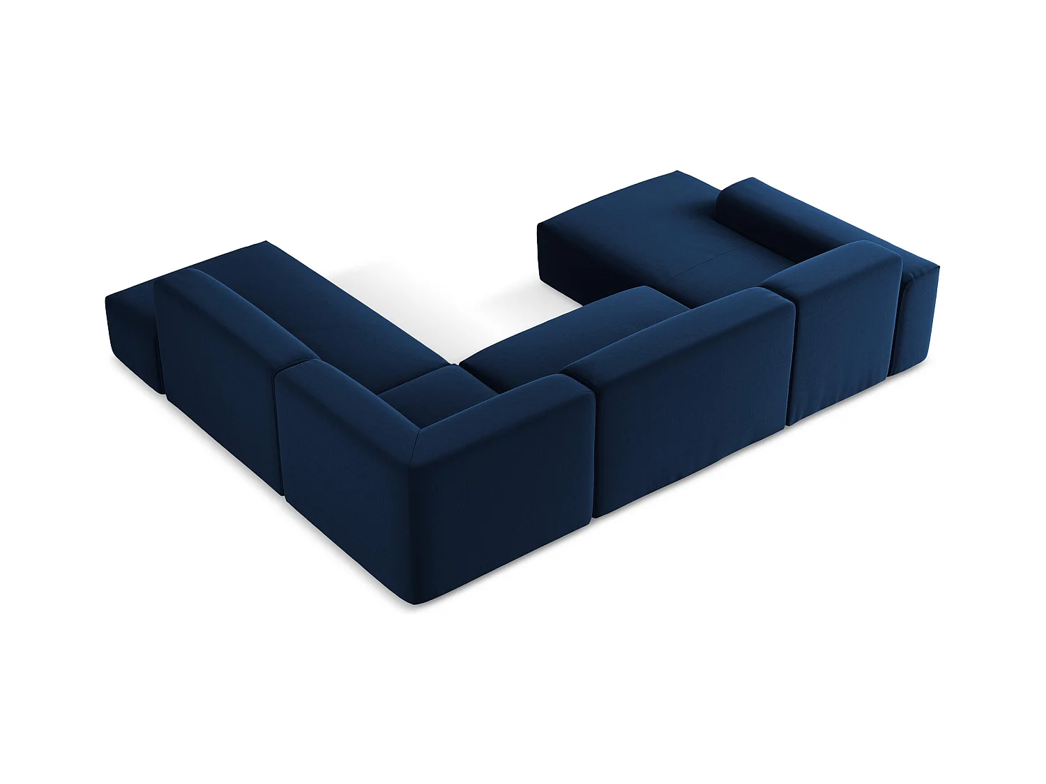 Große Wohnlandschaft Rechts - - Samt - Königsblau - KELI