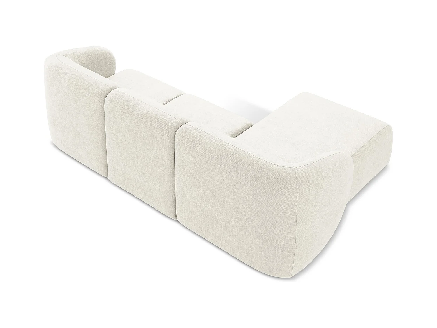 Modulaire hoekbank links van wit chenille stof - LANI