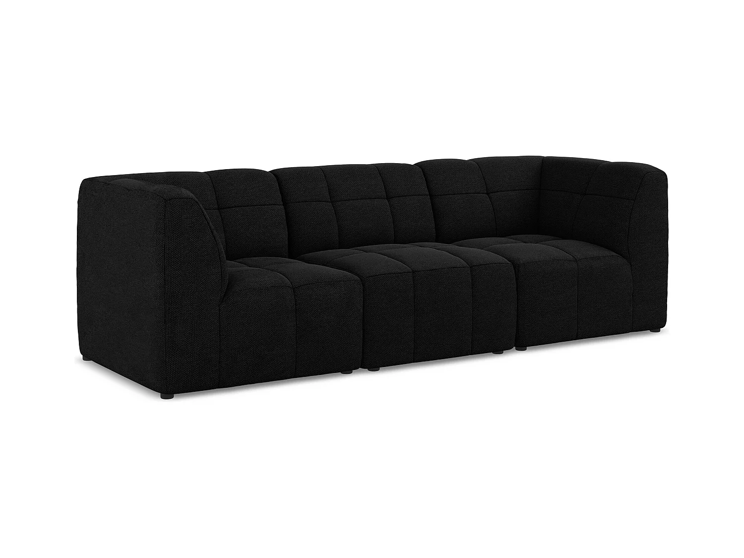 Modulares 3-Sitzer Sofa - - Bouclé - Schwarz - ALOHA
