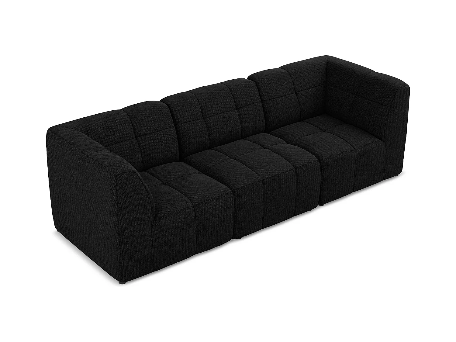 Modulares 3-Sitzer Sofa - - Bouclé - Schwarz - ALOHA