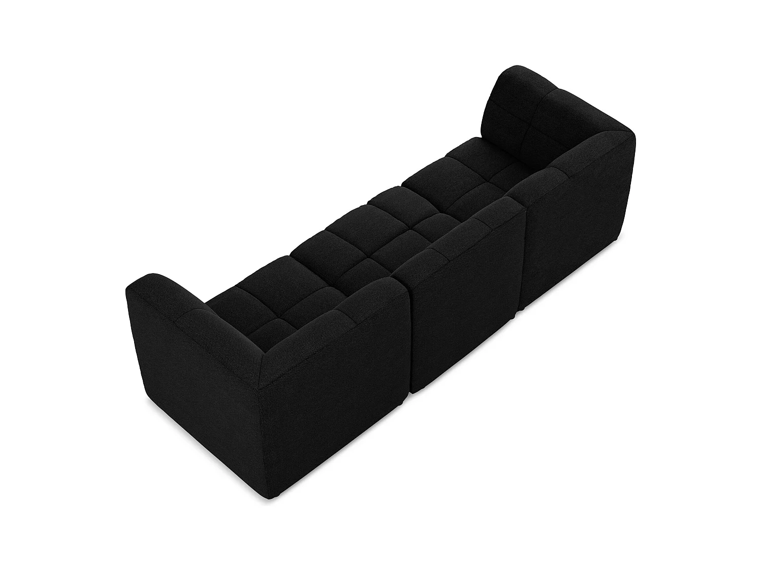 Modulares 3-Sitzer Sofa - - Bouclé - Schwarz - ALOHA
