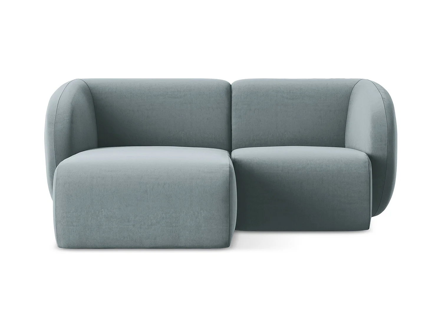 Modulaire hoekbank links van lichtblauw velours - LANI