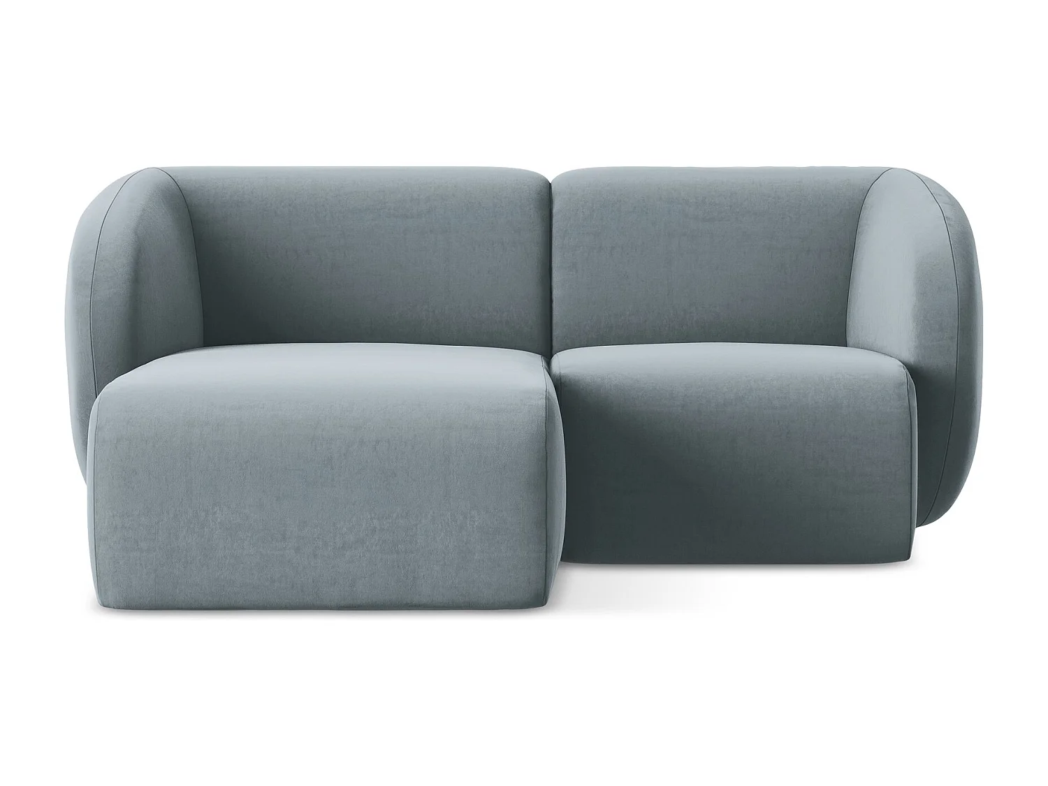 Modulaire hoekbank links van lichtblauw velours - LANI