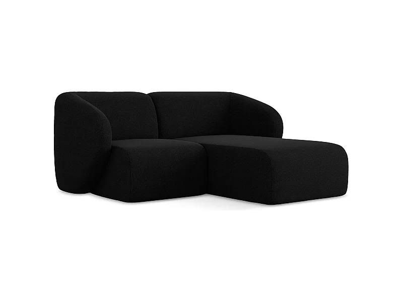 2,5-Sitzer Modulares Ecksofa - Ecke Rechts - Bouclé - Schwarz - LANI