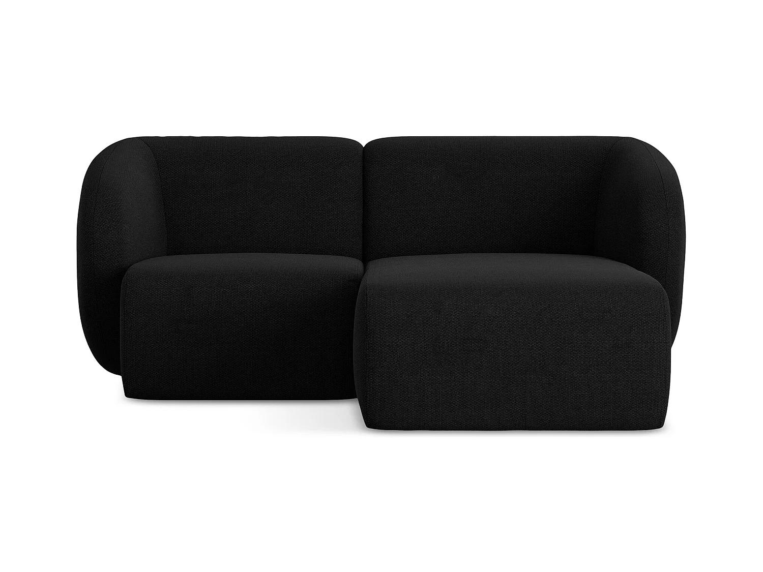 2,5-Sitzer Modulares Ecksofa - Ecke Rechts - Bouclé - Schwarz - LANI