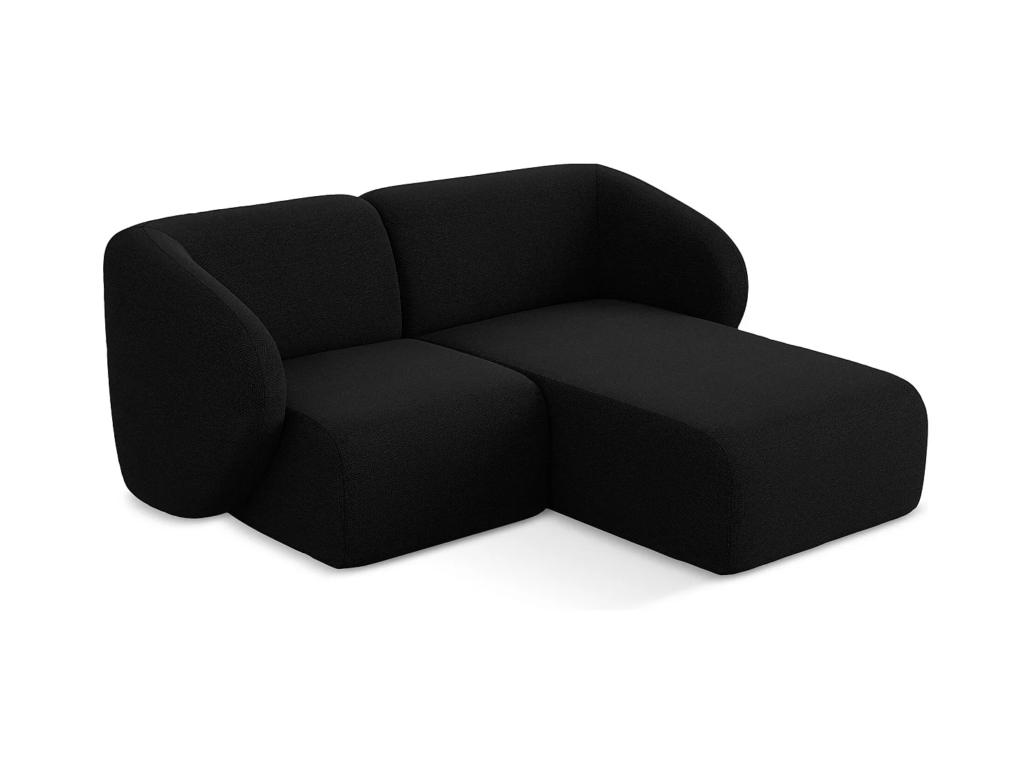 2,5-Sitzer Modulares Ecksofa - Ecke Rechts - Bouclé - Schwarz - LANI