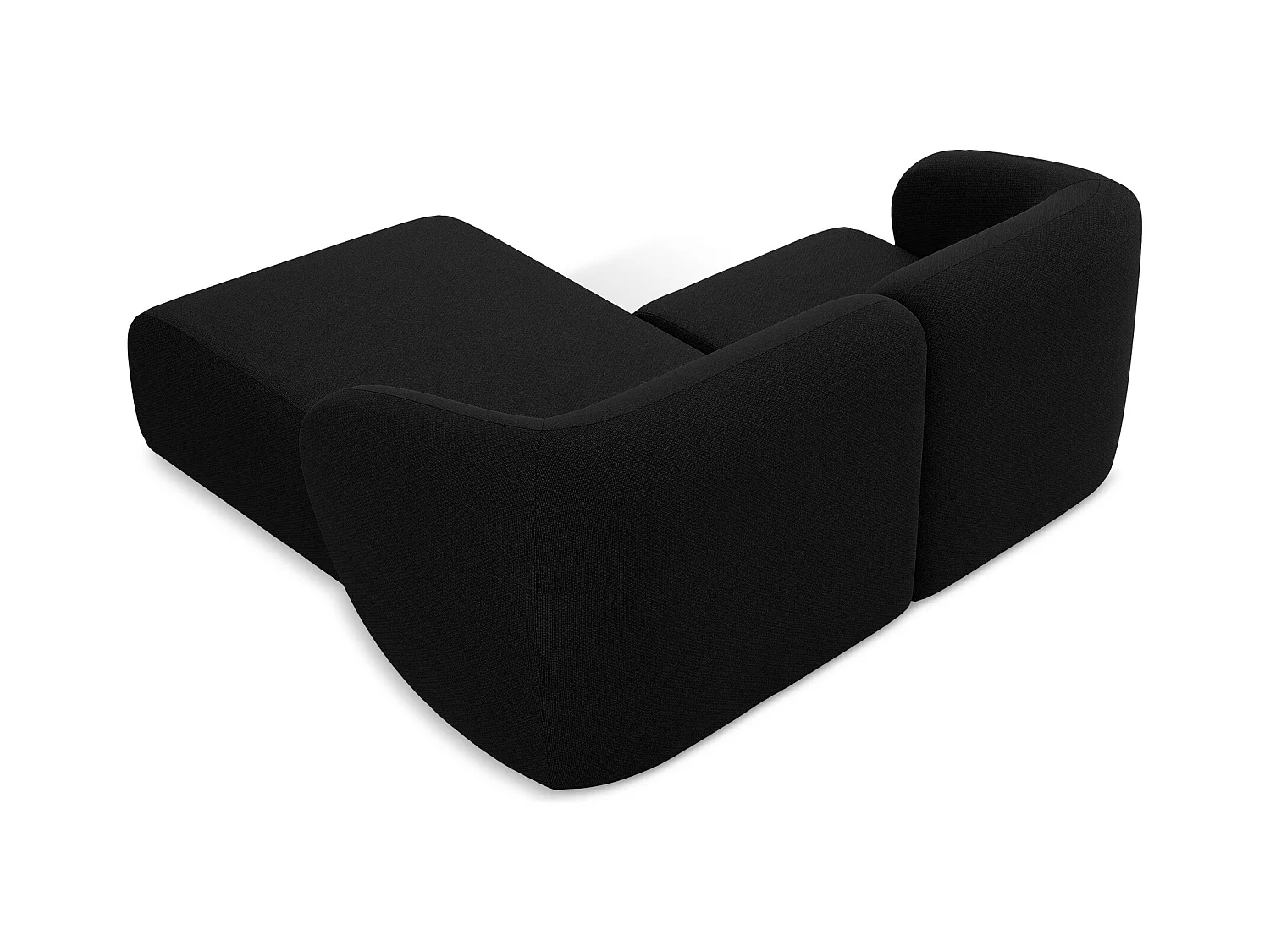 2,5-Sitzer Modulares Ecksofa - Ecke Rechts - Bouclé - Schwarz - LANI