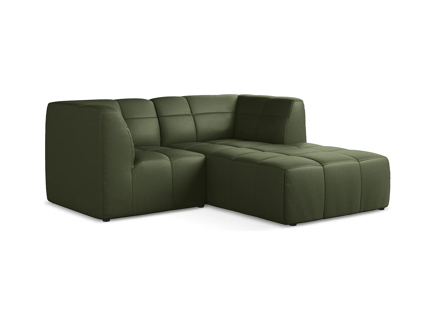 Modulaire hoekbank rechts van groente kunstleer - ALOHA