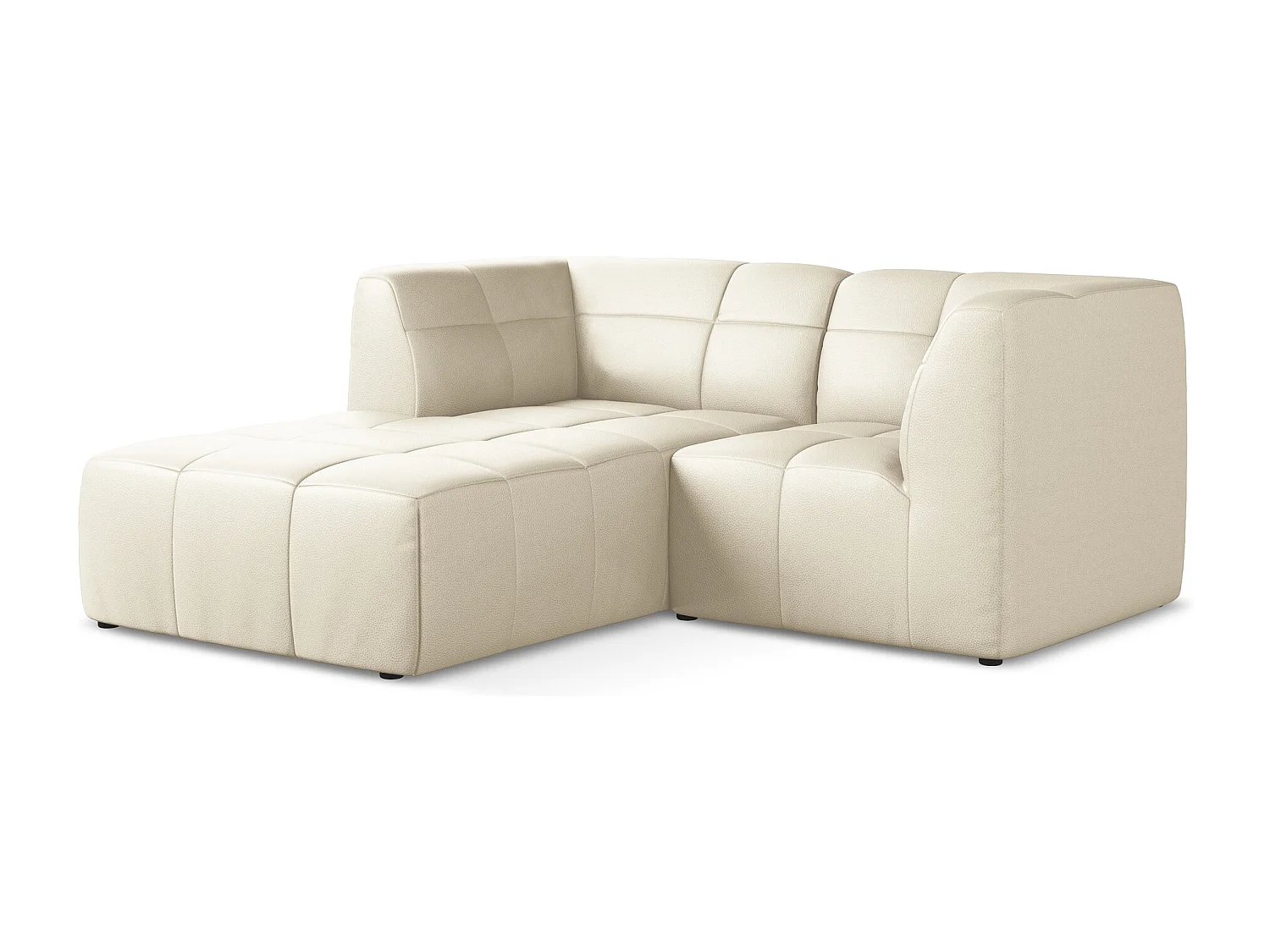 2,5-Sitzer Modulares Ecksofa - Ecke Links - Kunstleder - Hell beige - ALOHA