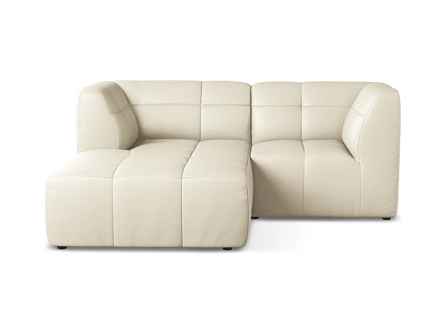 2,5-Sitzer Modulares Ecksofa - Ecke Links - Kunstleder - Hell beige - ALOHA