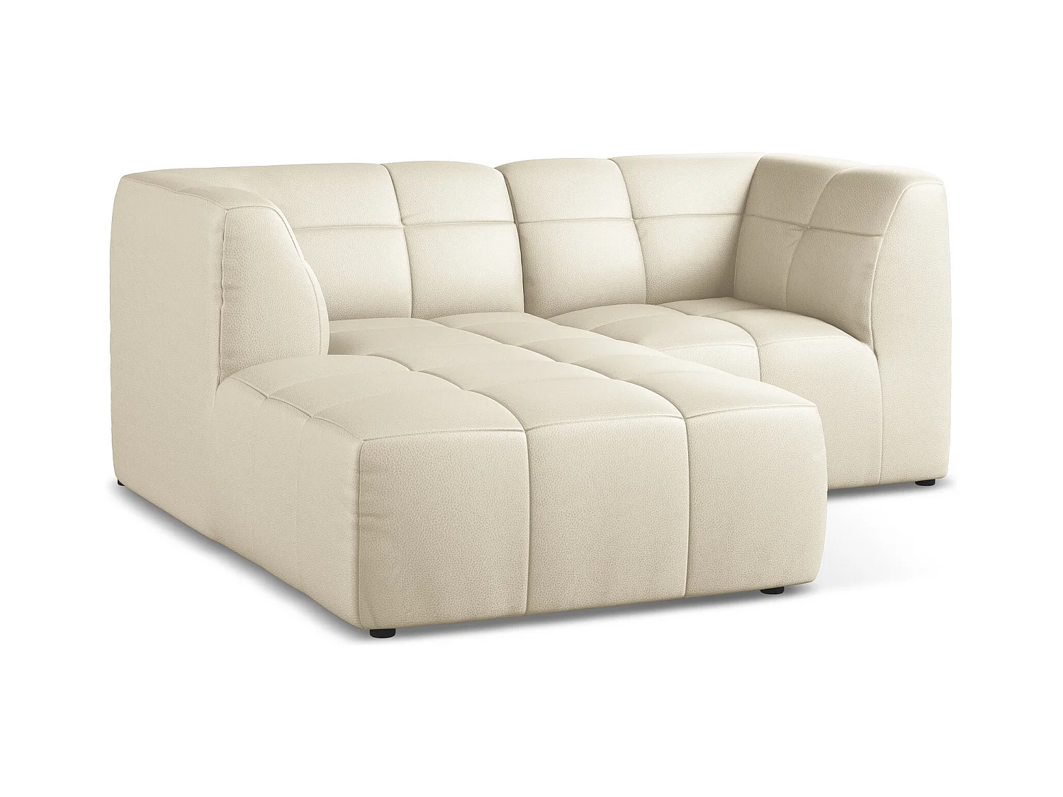 2,5-Sitzer Modulares Ecksofa - Ecke Links - Kunstleder - Hell beige - ALOHA