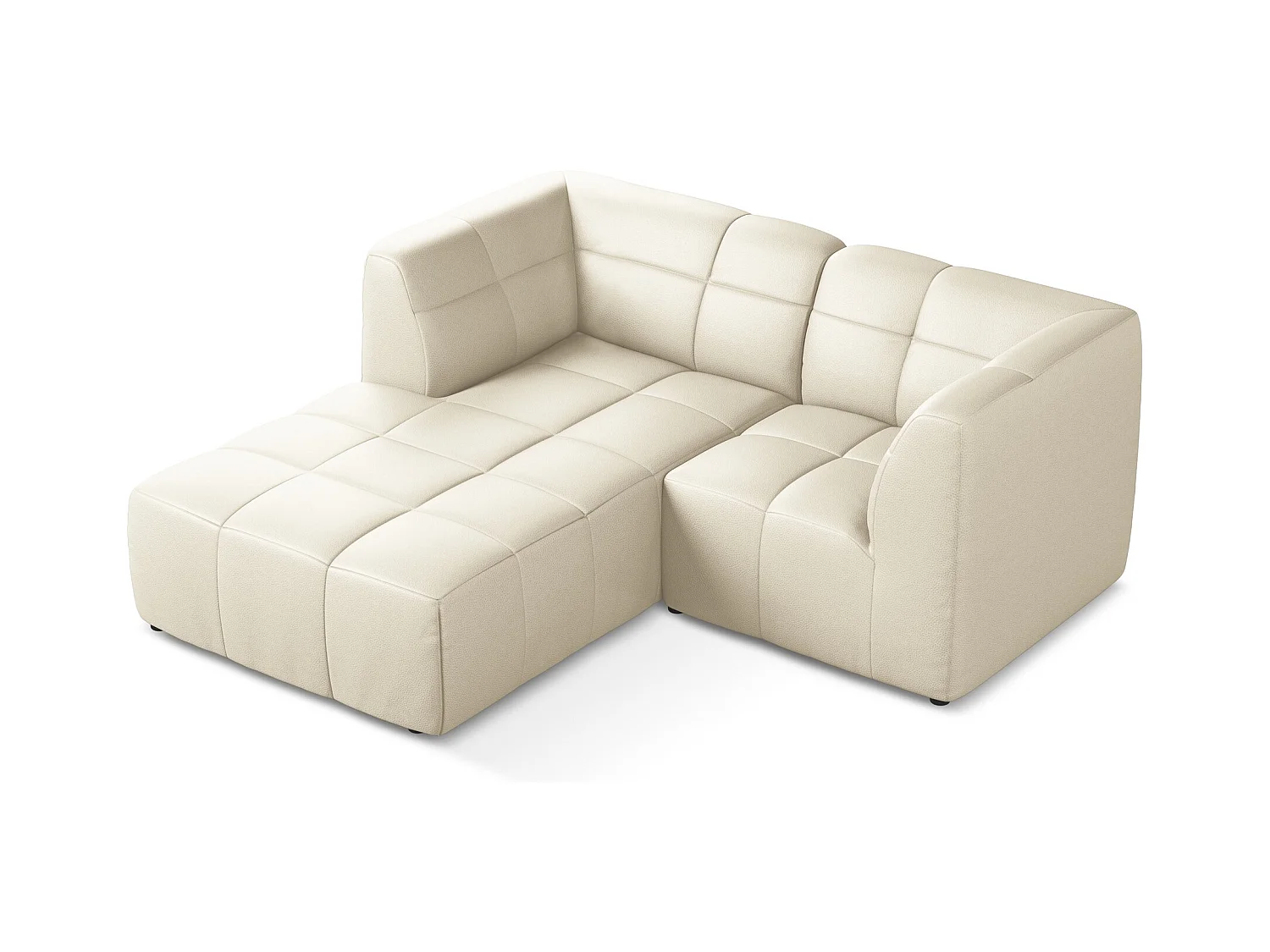 2,5-Sitzer Modulares Ecksofa - Ecke Links - Kunstleder - Hell beige - ALOHA
