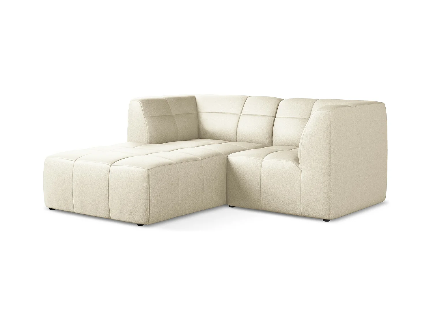 2,5-Sitzer Modulares Ecksofa - Ecke Links - Kunstleder - Hell beige - ALOHA