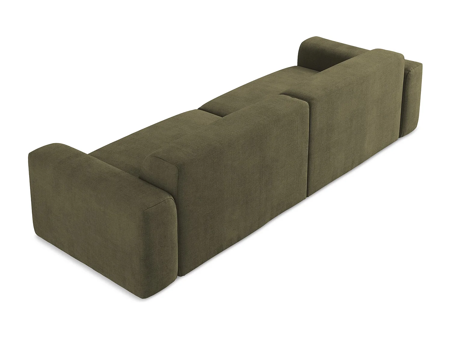 Canapé modulable 4 places en tissu texturé - olive - KELI