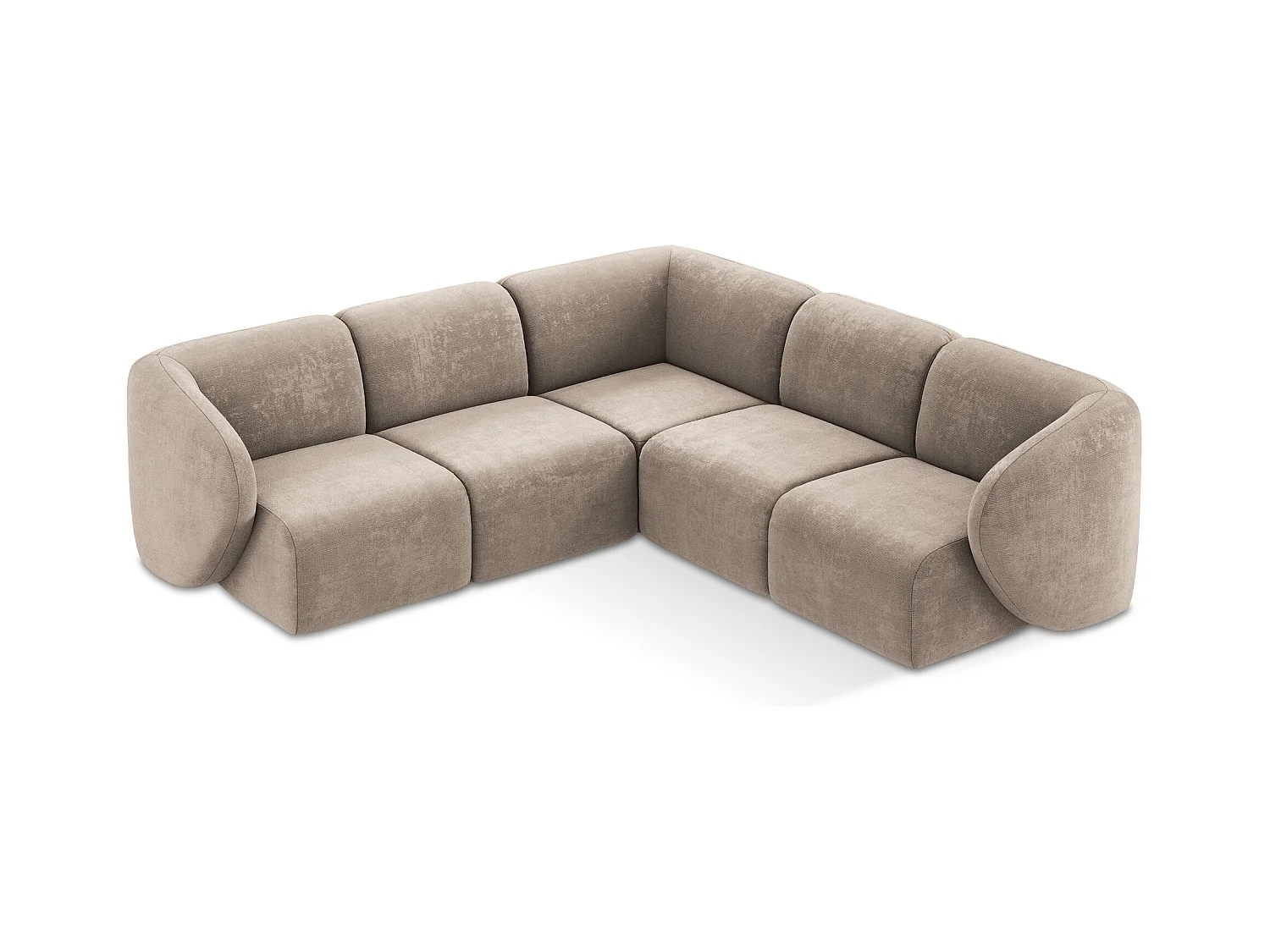 Modulares Ecksofa - - Chenille - Dunkelbeige - LANI